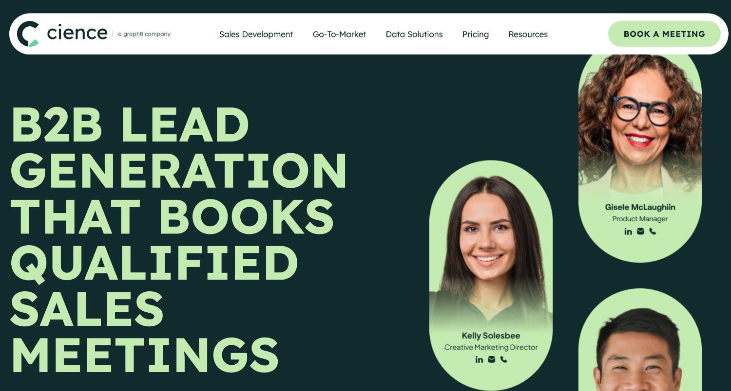 CIENCE B2B demand generation platform homepage for ABM services