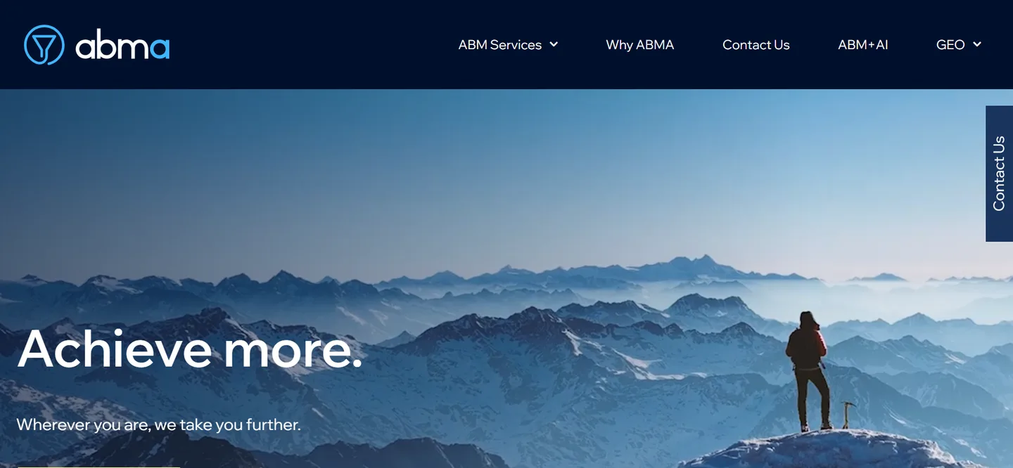 The ABM Agency specialist homepage for B2B account-based marketing services