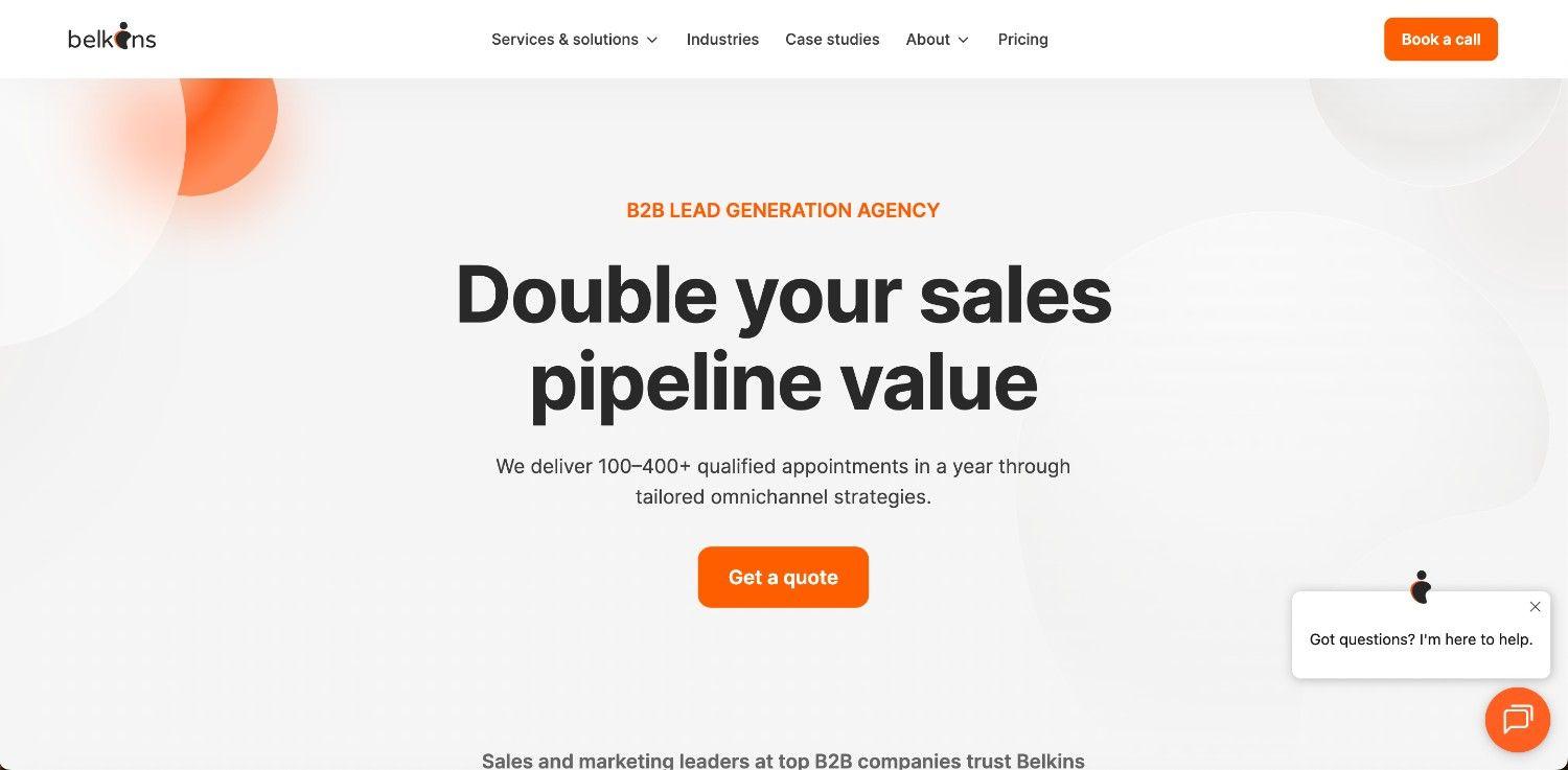 Belkins B2B lead generation agency homepage