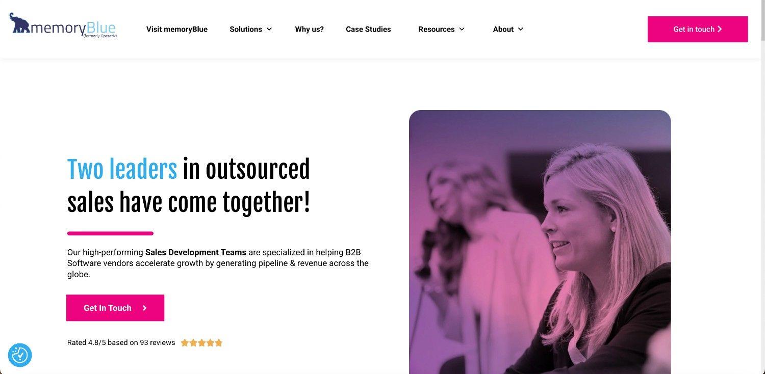 Operatix sales development agency homepage