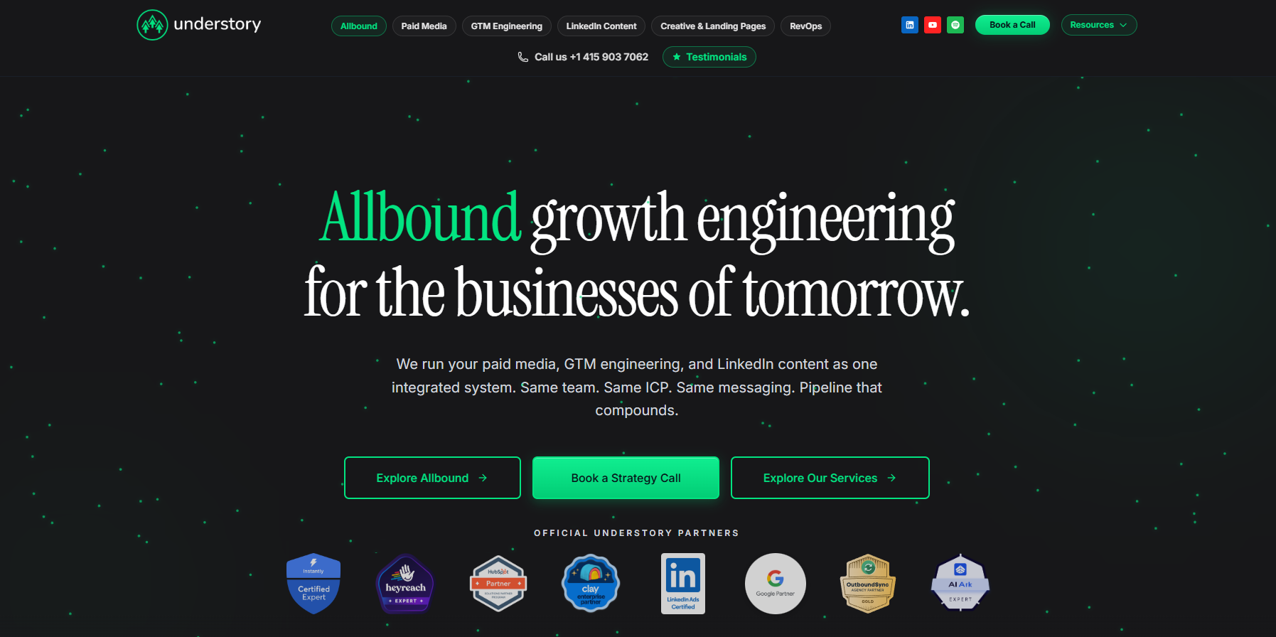 Understory homepage, an allbound GTM agency built on HubSpot and Salesforce
