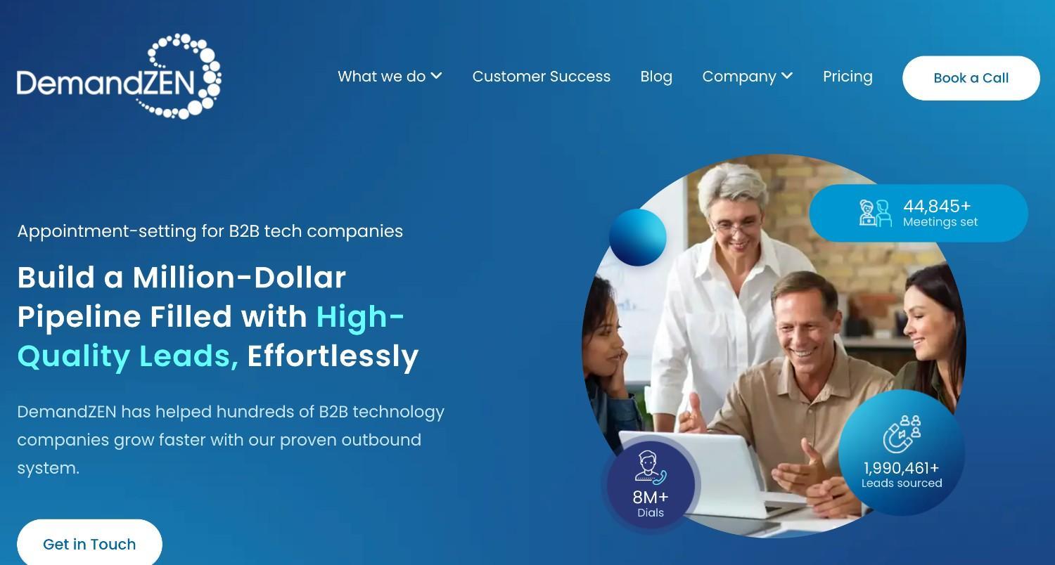 DemandZEN B2B tech appointment setting agency homepage