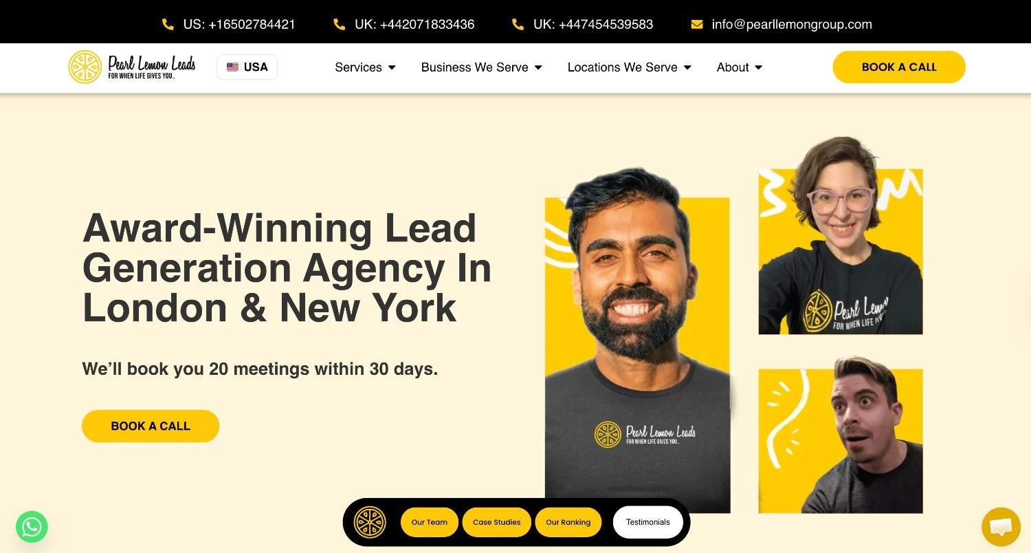 Pearl Lemon Leads homepage