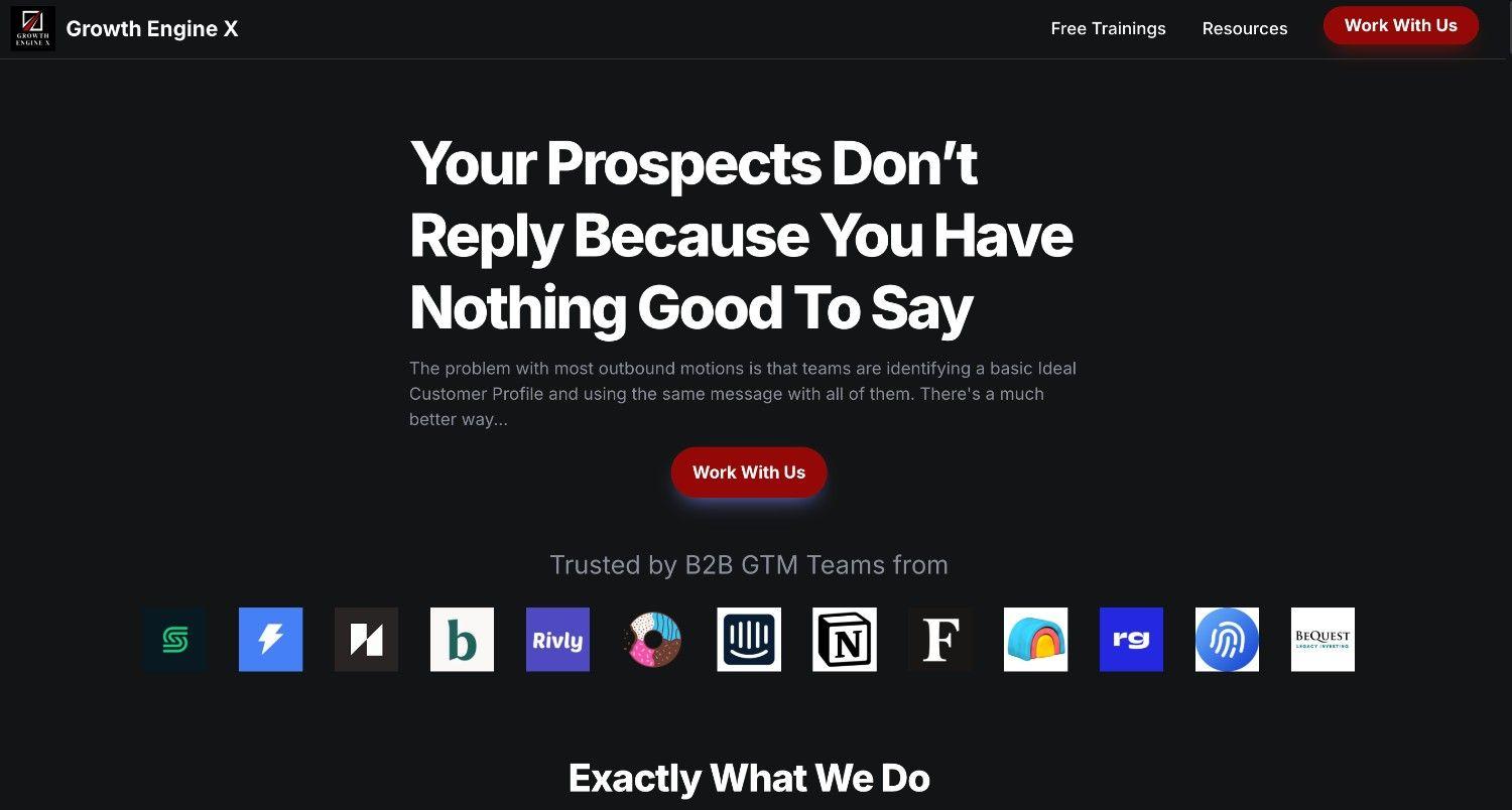 Growth Engine X outbound lead generation platform for SaaS companies